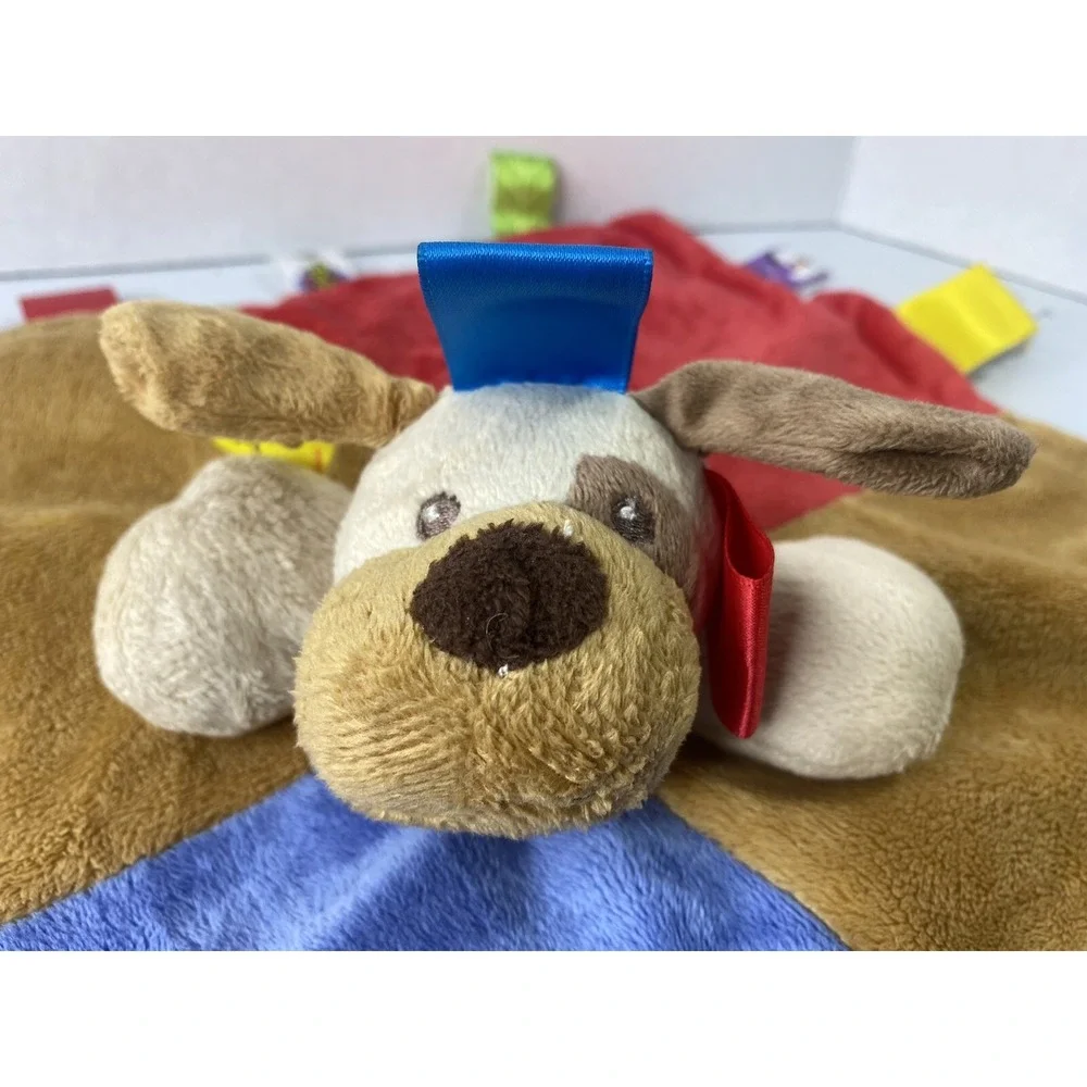Taggies Baby Teething‎ Blanket Dog Puppy in Middle Blue Mary Meyer Silkie HG2